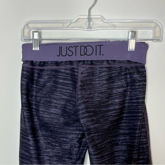 NIKE Cropped Leggings Fold Over Just Do It Waistband Running Workout Athleisure - Picture 5 of 9